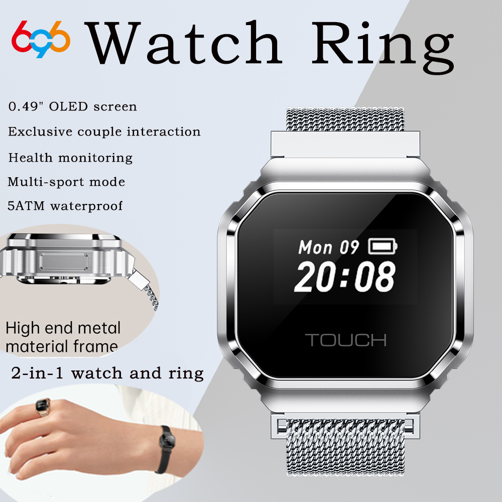 Couple Watches Smartwatch - Cincin Pintar Layar OLED 0.49