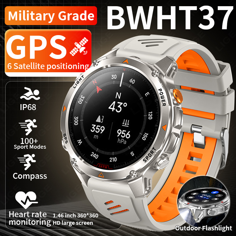 Smartwatch Watches For Mens - LIGE Jam Tangan Pintar GPS Tangguh