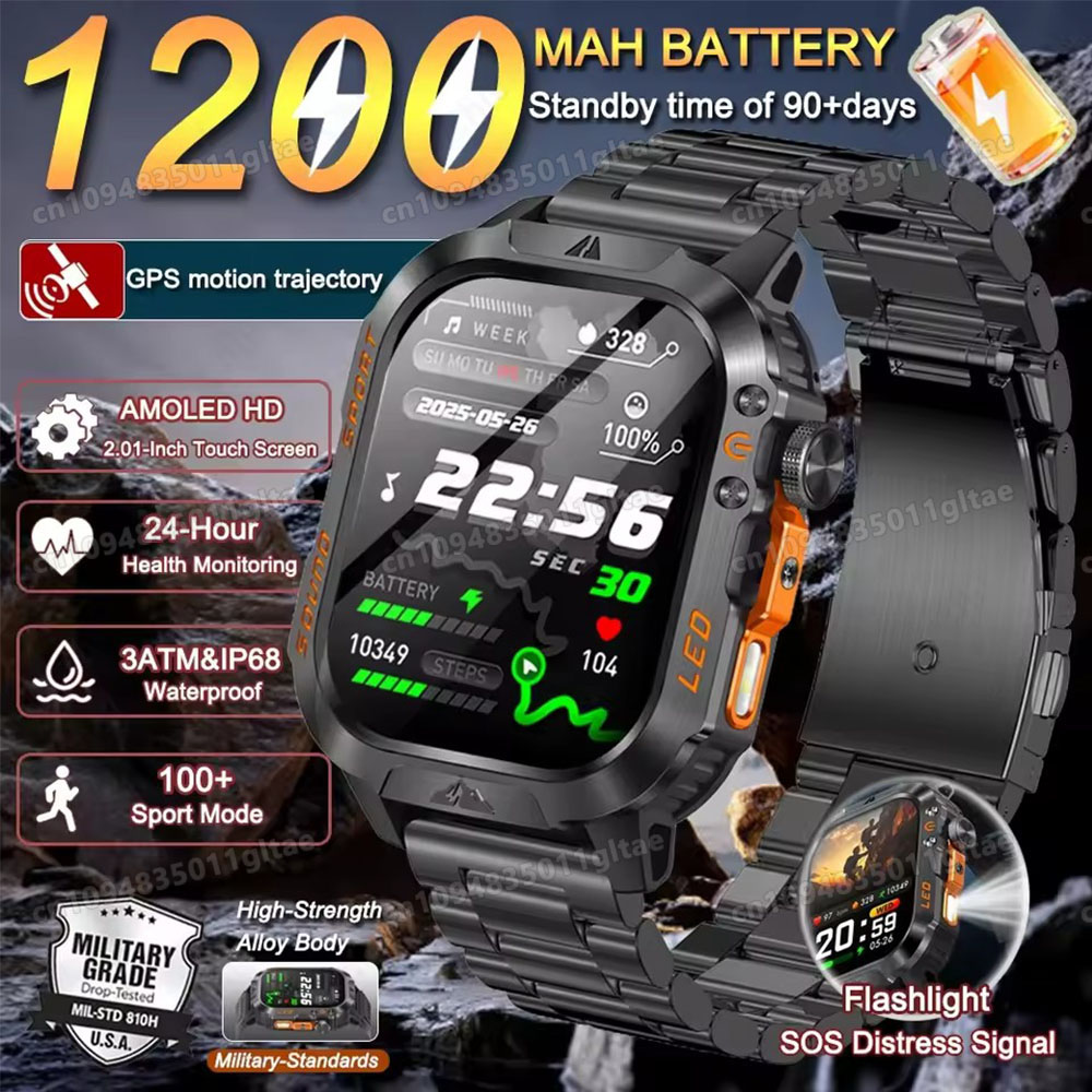 Smartwatch Health Watches For Men - Jam Tangan Pintar Militer Baru 2026