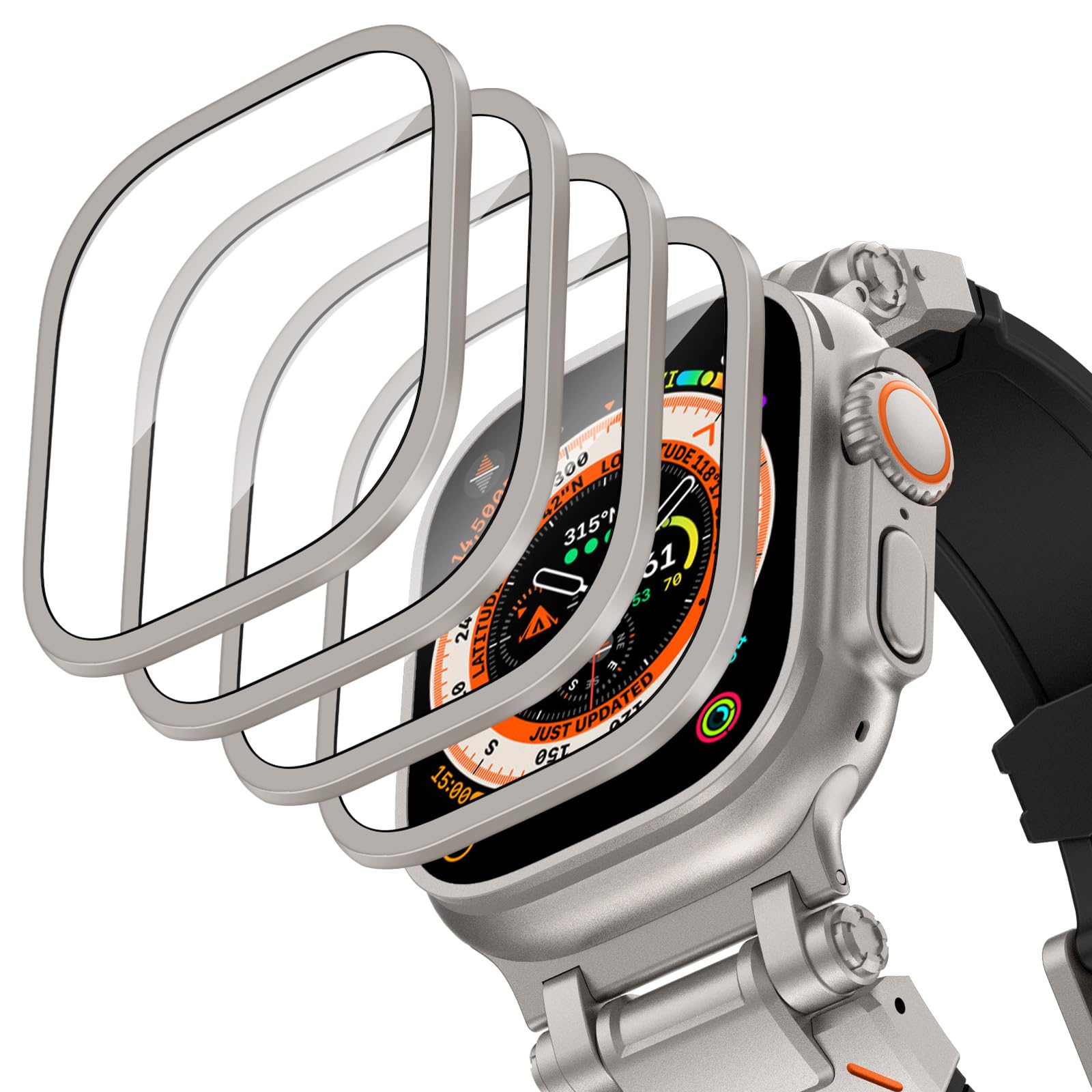 Smartwatch Watches For Mens - Casing Aloi Aluminium + Kaca Tempered