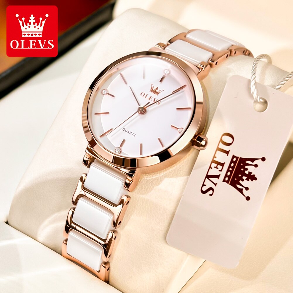 Minimalist Thin Watch - OLEVS jam tangan kuarsa untuk wanita,