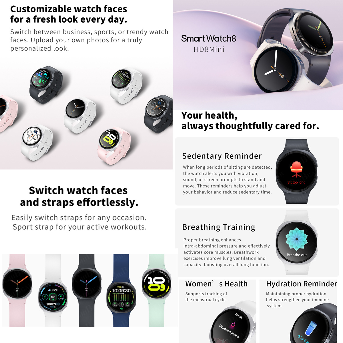 Jam Tangan Baru 2026 8 Mini GP - Smartwatch Health Watches For Men ulasan dan harga