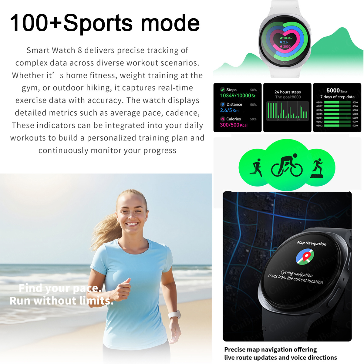 Jam Tangan Baru 2026 8 Mini GP - Smartwatch Health Watches For Men ulasan dan harga