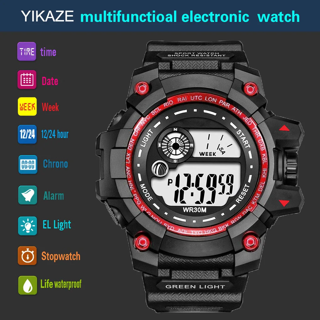 YIKAZE jam tangan Digital LED  - Minimalist Thin Watch ulasan dan harga
