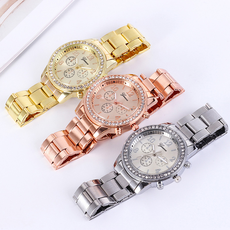 Jam tangan wanita emas Geneva, - Minimalist Thin Watch ulasan dan harga