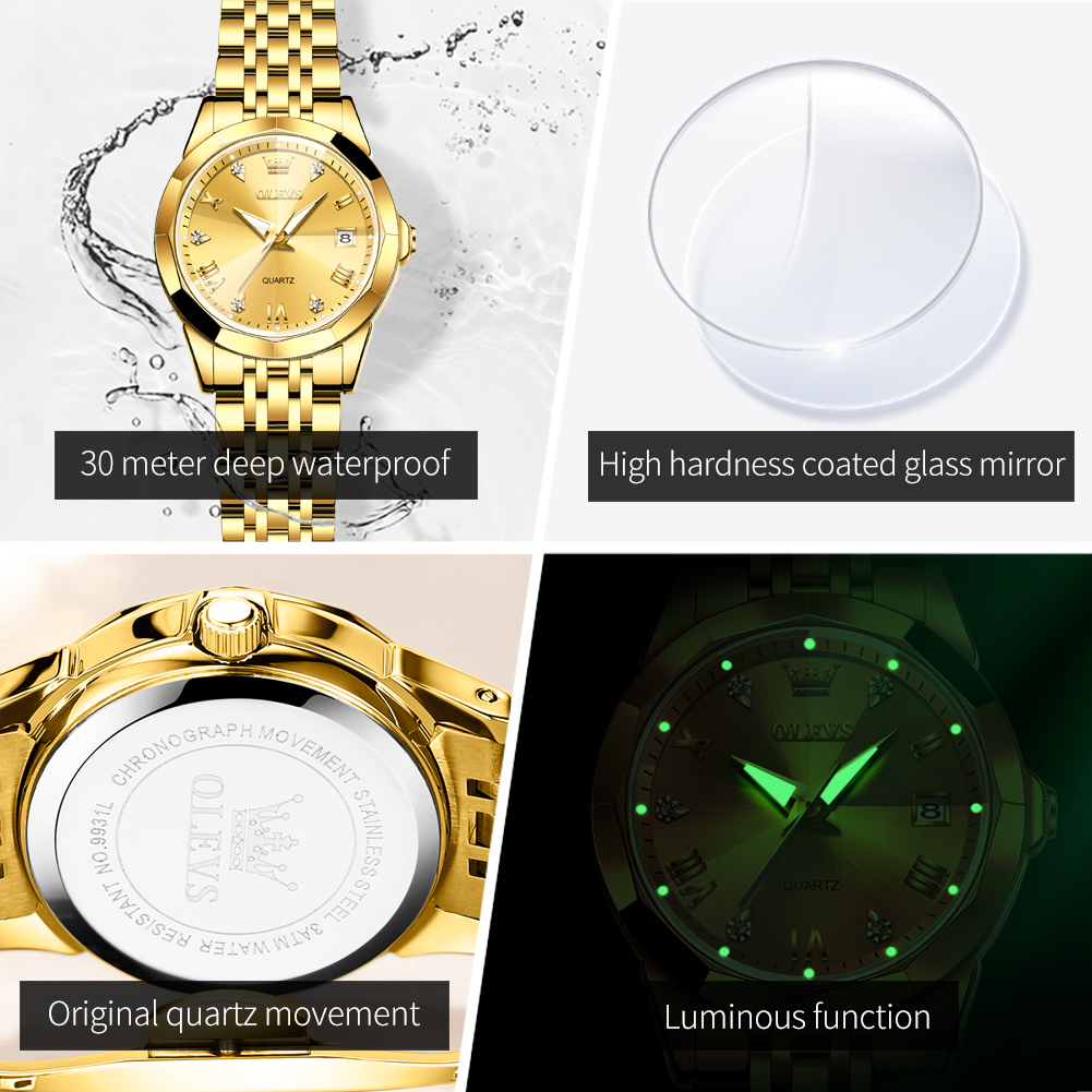 OLEVS jam tangan emas wanita,  - Minimalist Thin Watch ulasan dan harga