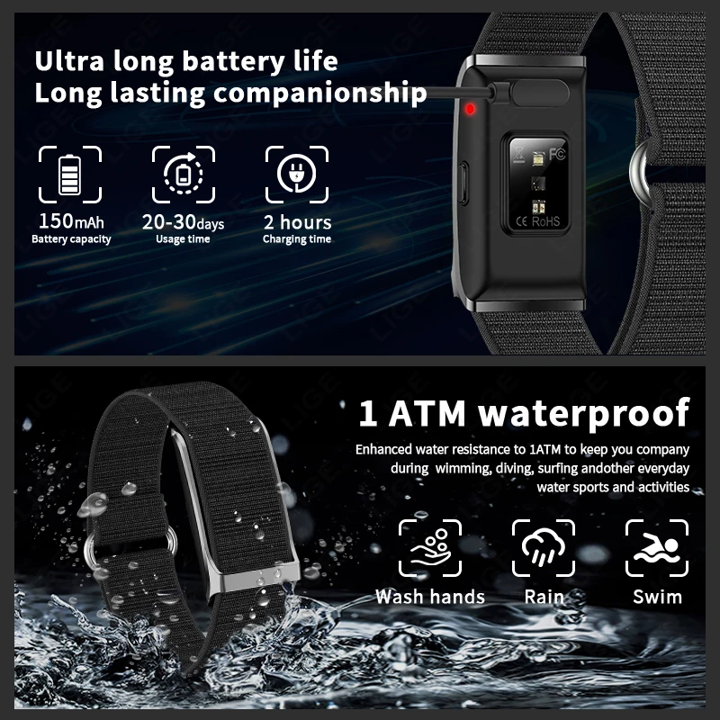 LIGE Gelang Pintar Pasangan Pe - Couple Watches Smartwatch ulasan dan harga